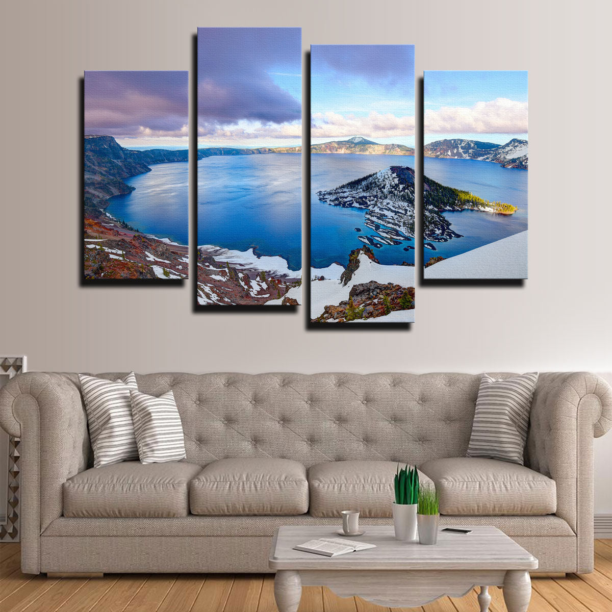 Stunning Crater Lake Wall Art - Museum-Quality Canvas on Sustainable Pine Frames