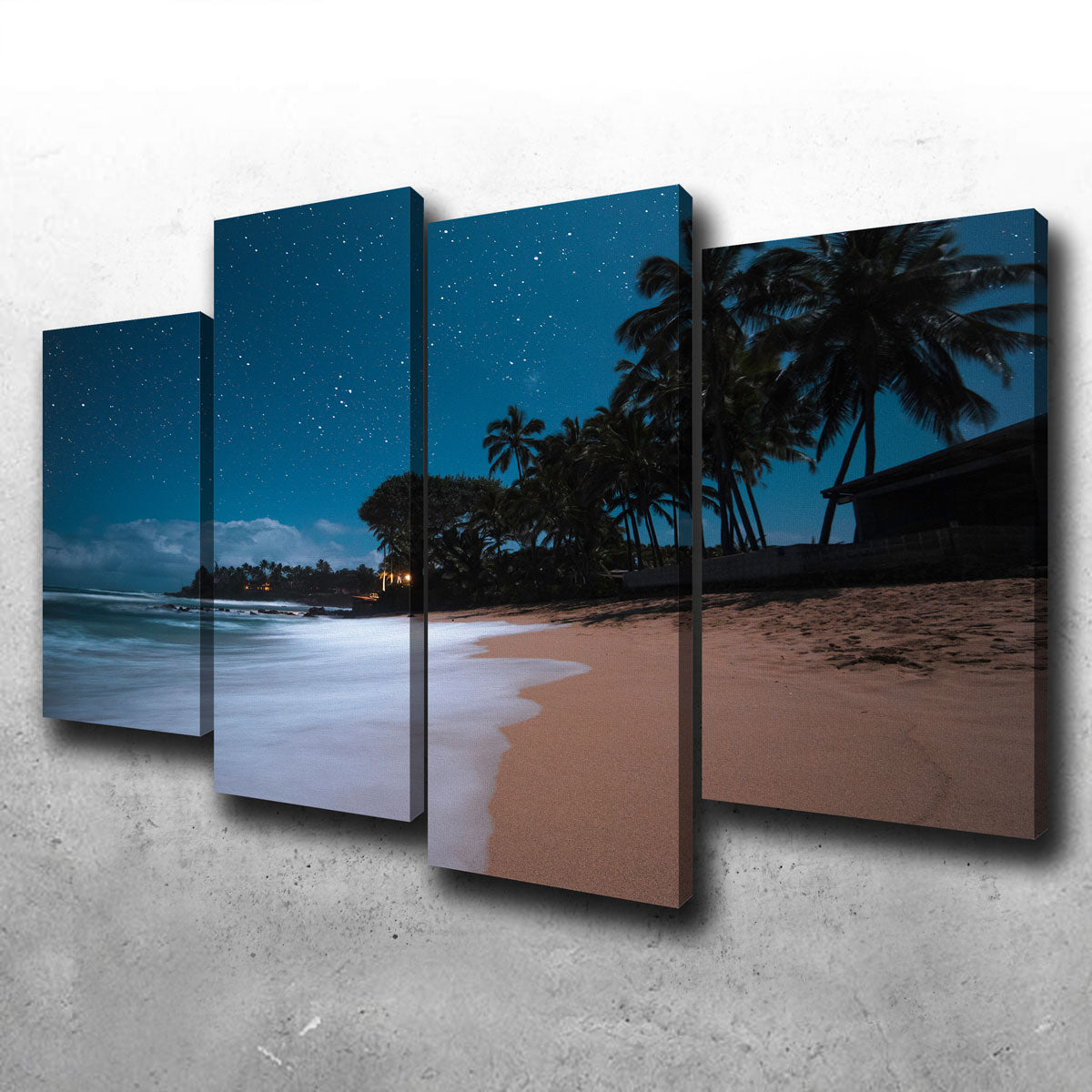 Exquisite Tropical Beach Night Wall Art by Lucas Moore