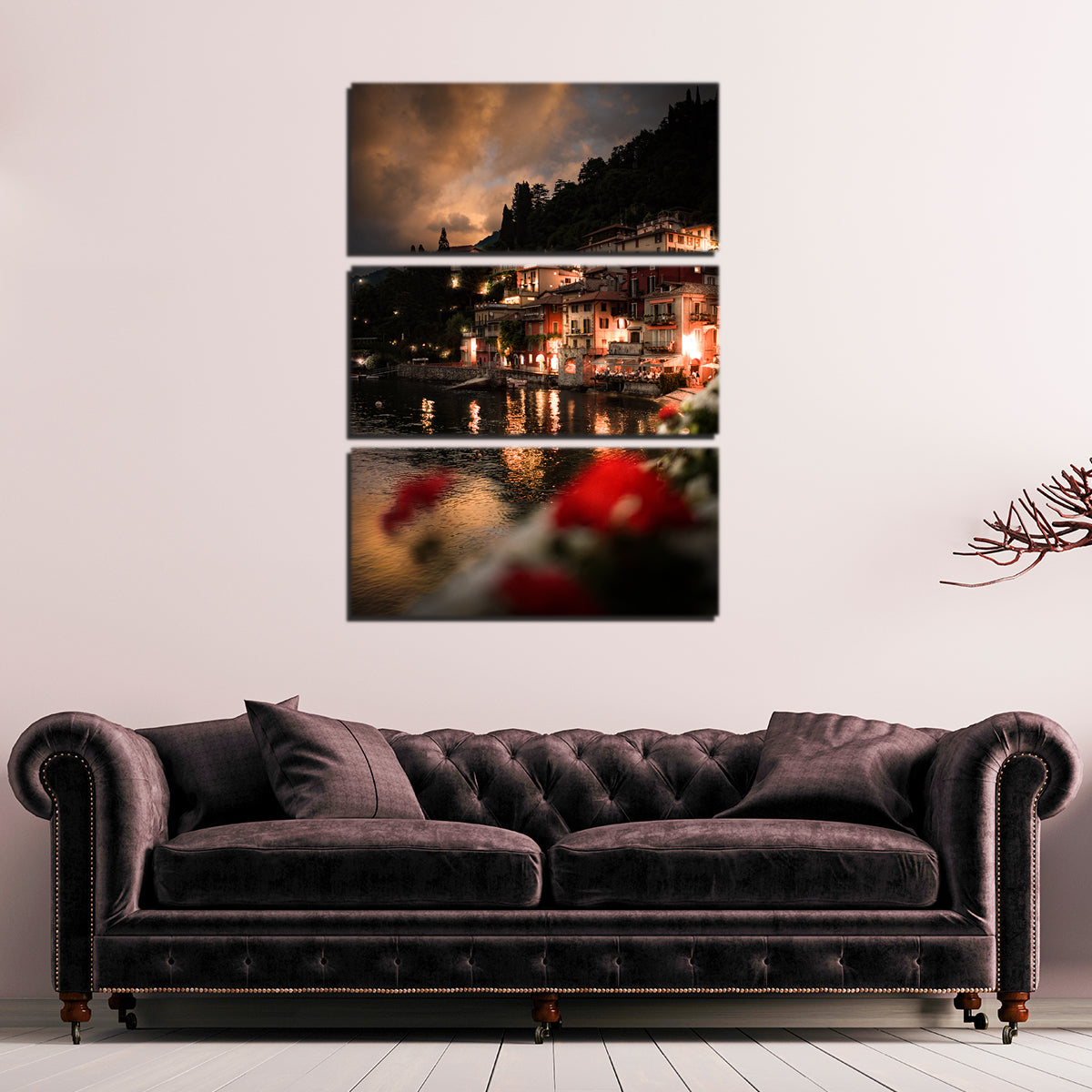 Stunning Varenna at Night Wall Art by Enzo Romano