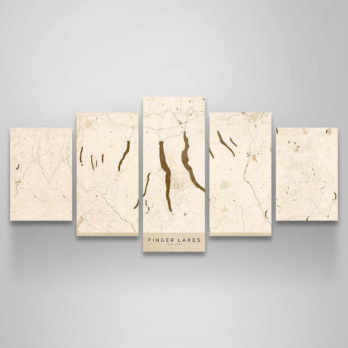 Stunning Finger Lakes Map Wall Art by Blursbyai