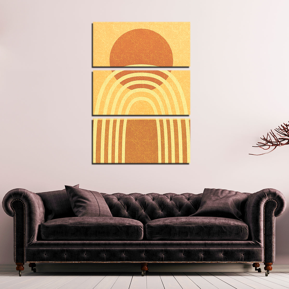 Sun & Rainbow Desert Wall Art - Premium Sustainable Wood Framed Canvas