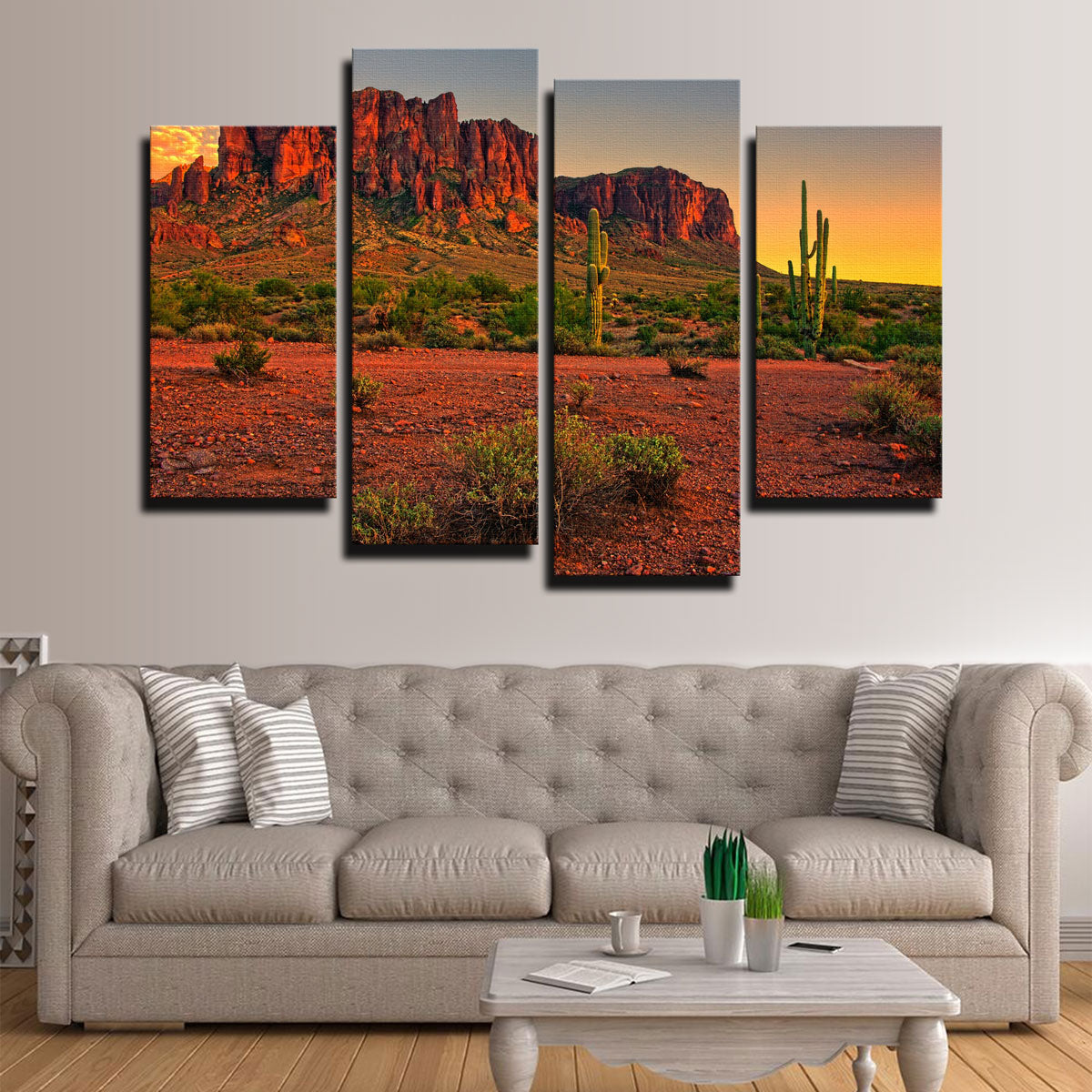 Stunning Superstition Mountains Sunset Wall Art for Home Decor