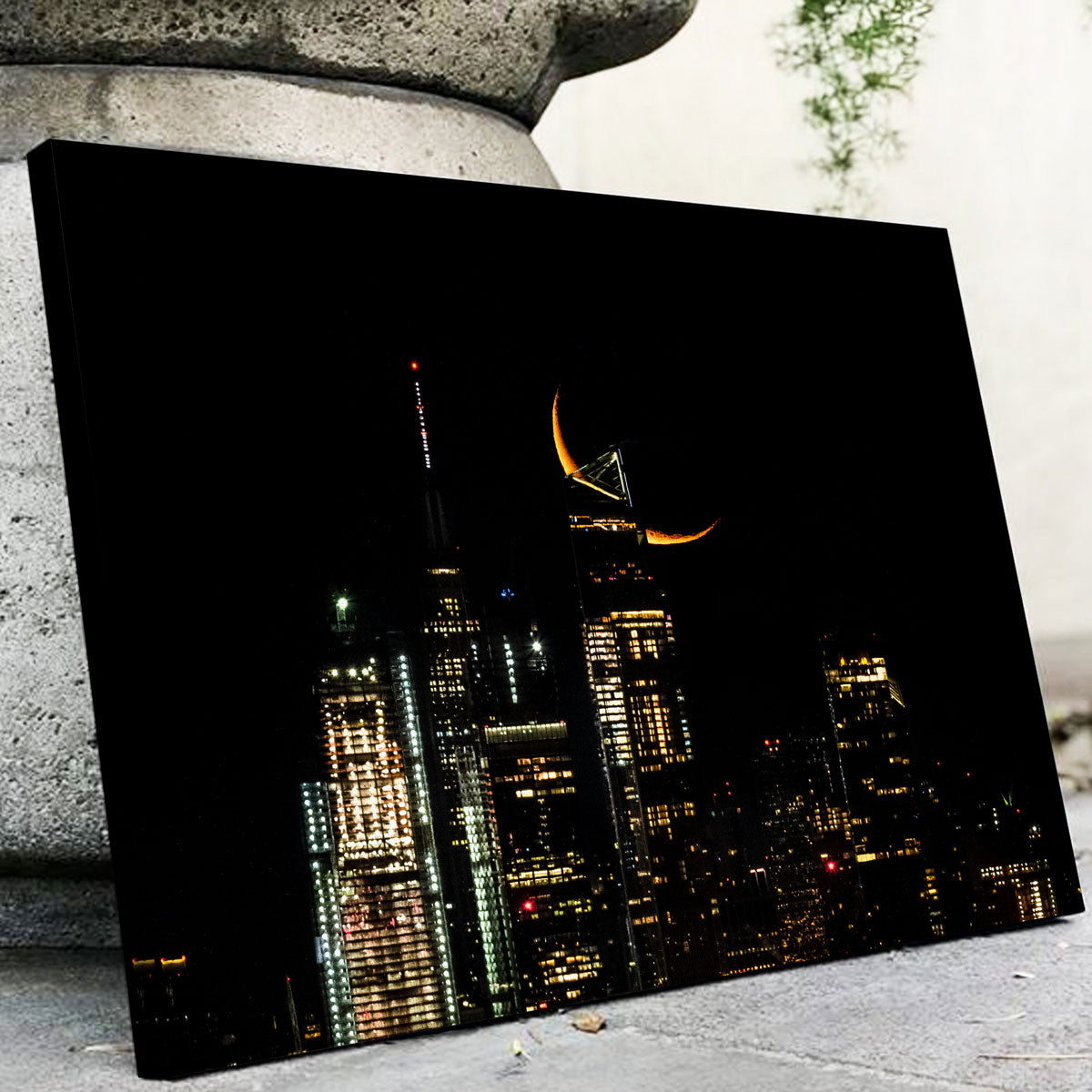Exquisite Moon and New York City Wall Art by Dennis Maida