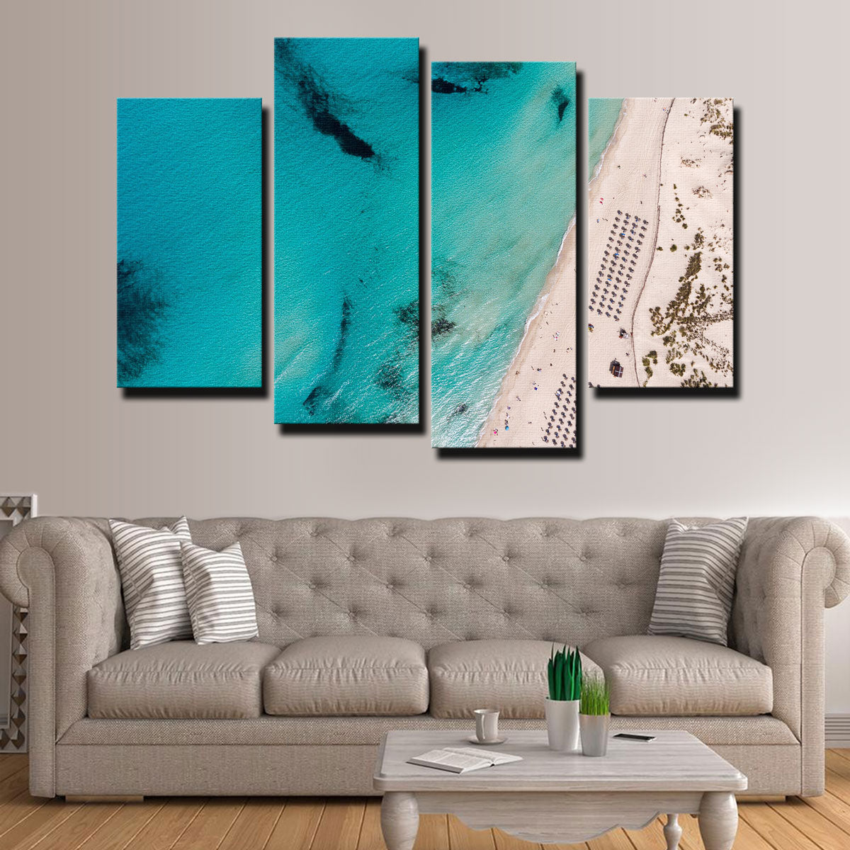 Stunning Umbrella Beach Wall Art by Karolis Janulis