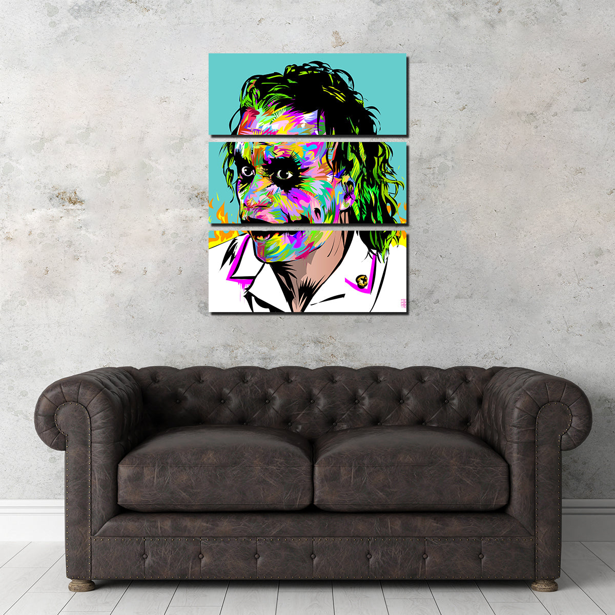 Eye - Catching Joker Brown Fire Wall Art for Your Interior