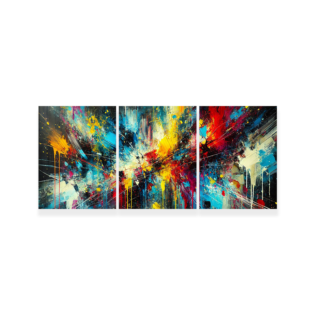 Stunning Dark Brush Stroke and Splashes Wall Art