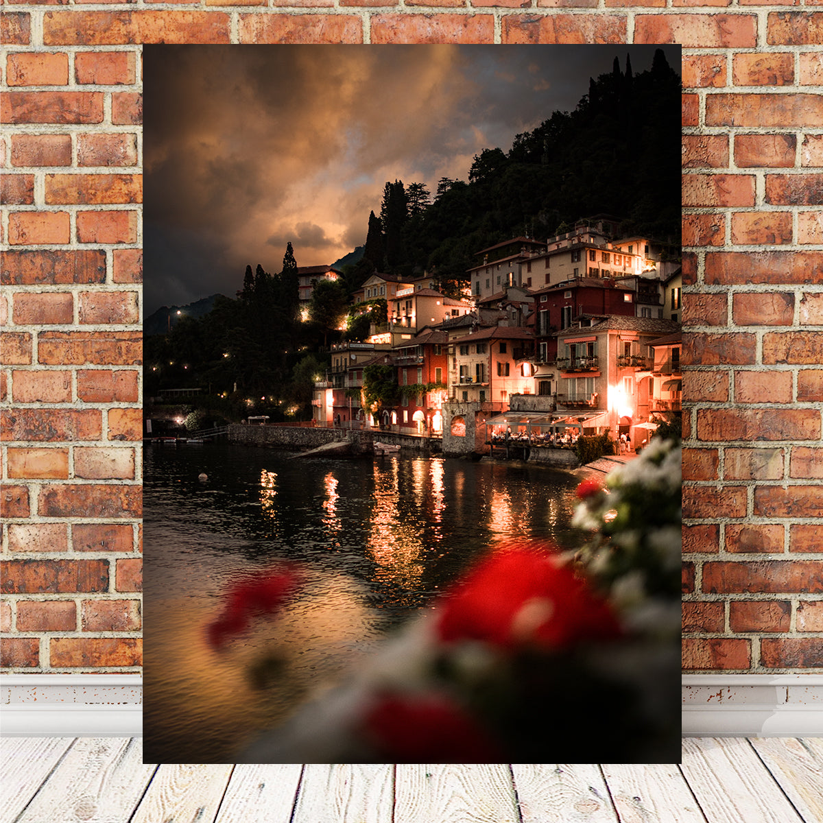 Stunning Varenna at Night Wall Art by Enzo Romano