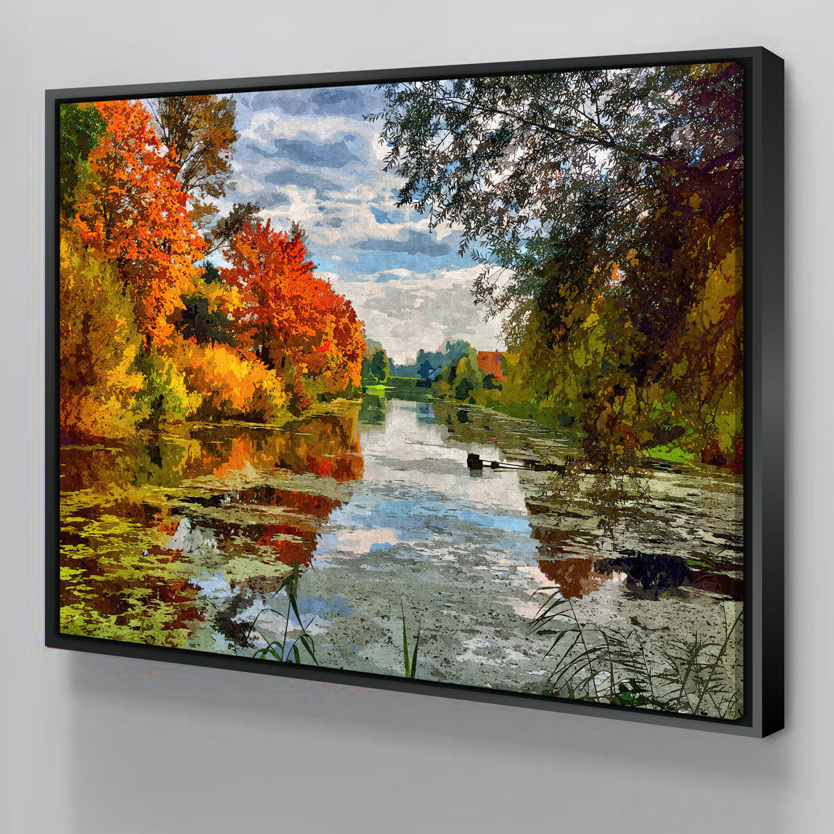Stunning Lakeside Autumn Trees Wall Art by Denise Dundon