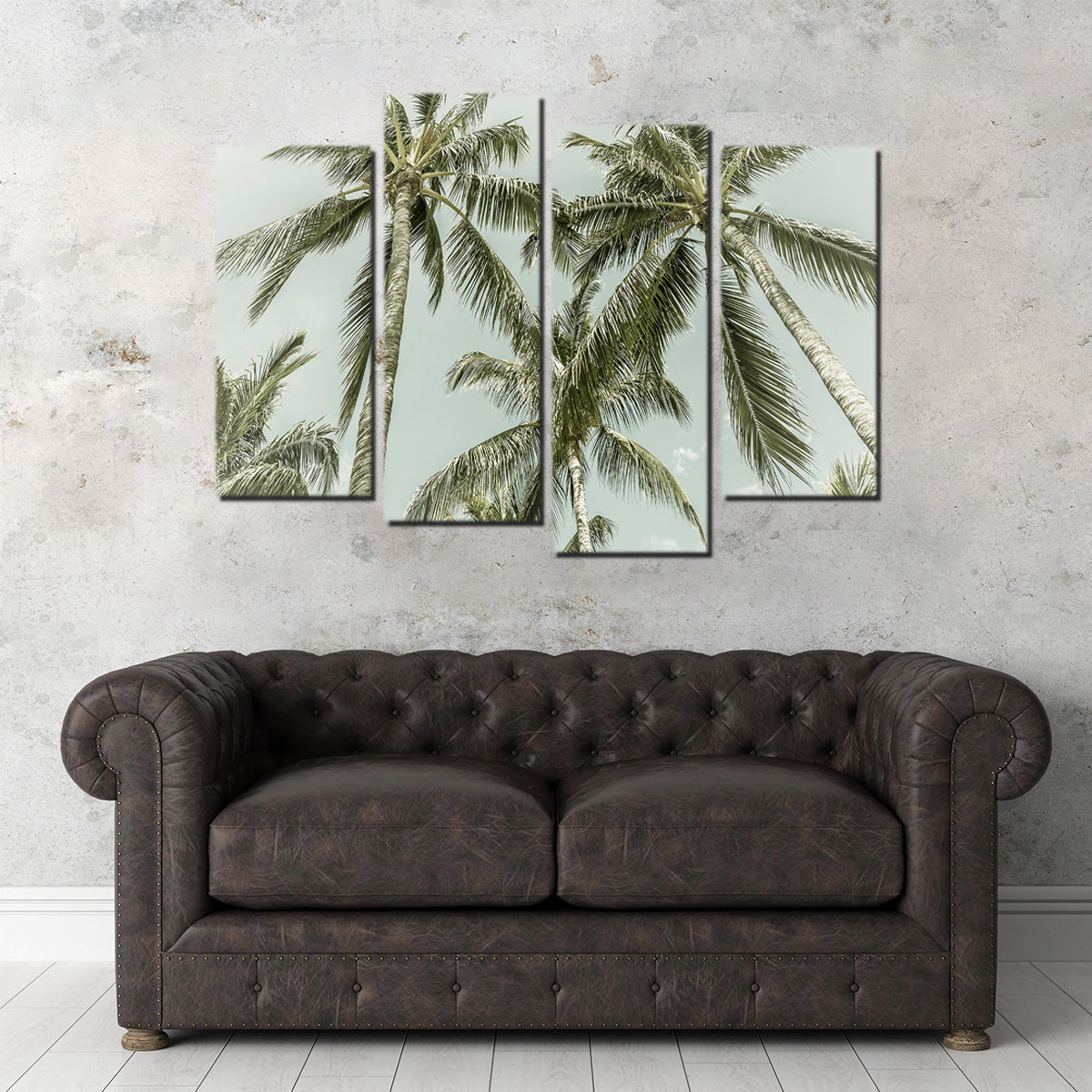 Exquisite Vintage Palm Trees Wall Art by Melanie Viola