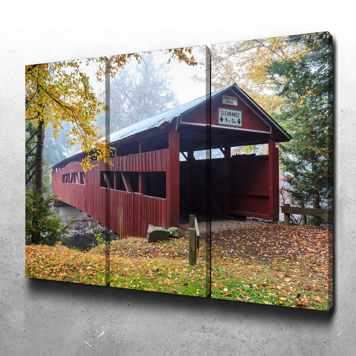 Exquisite Josiah Hess Covered Bridge Wall Art for Stunning Home Decor