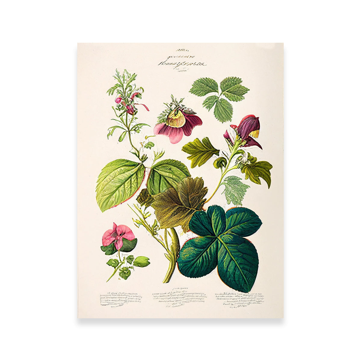 Exquisite Vintage Botanical Print Series 6 Wall Art by Jennifer Hotai