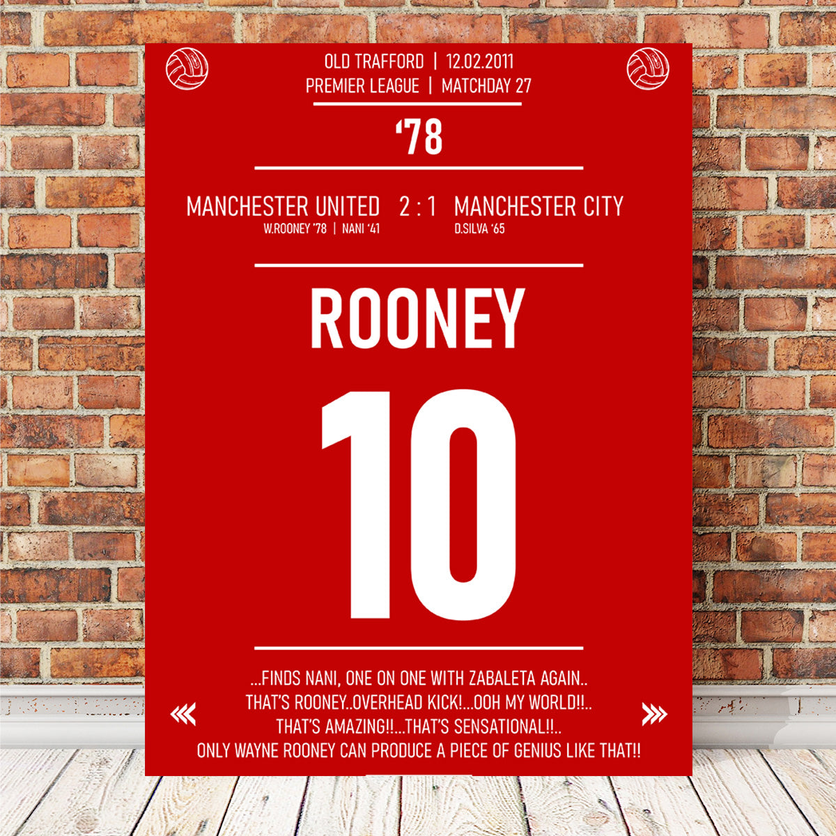 Wayne Rooney - High - Quality Hand - Built Canvas Print