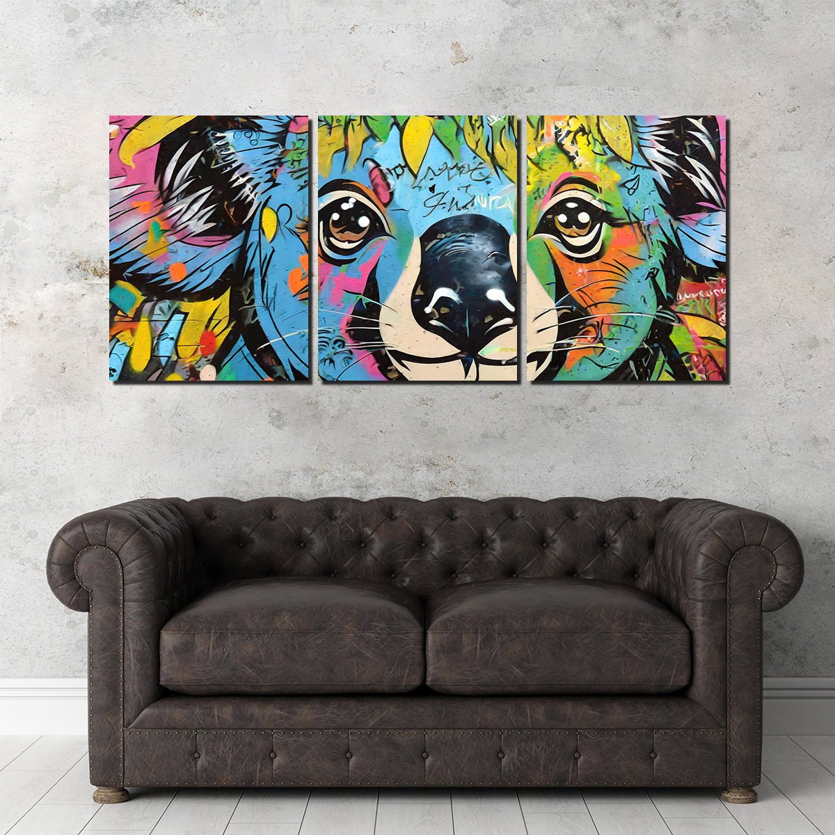 Exquisite Koala Graffiti Wall Art by Stephen Chambers