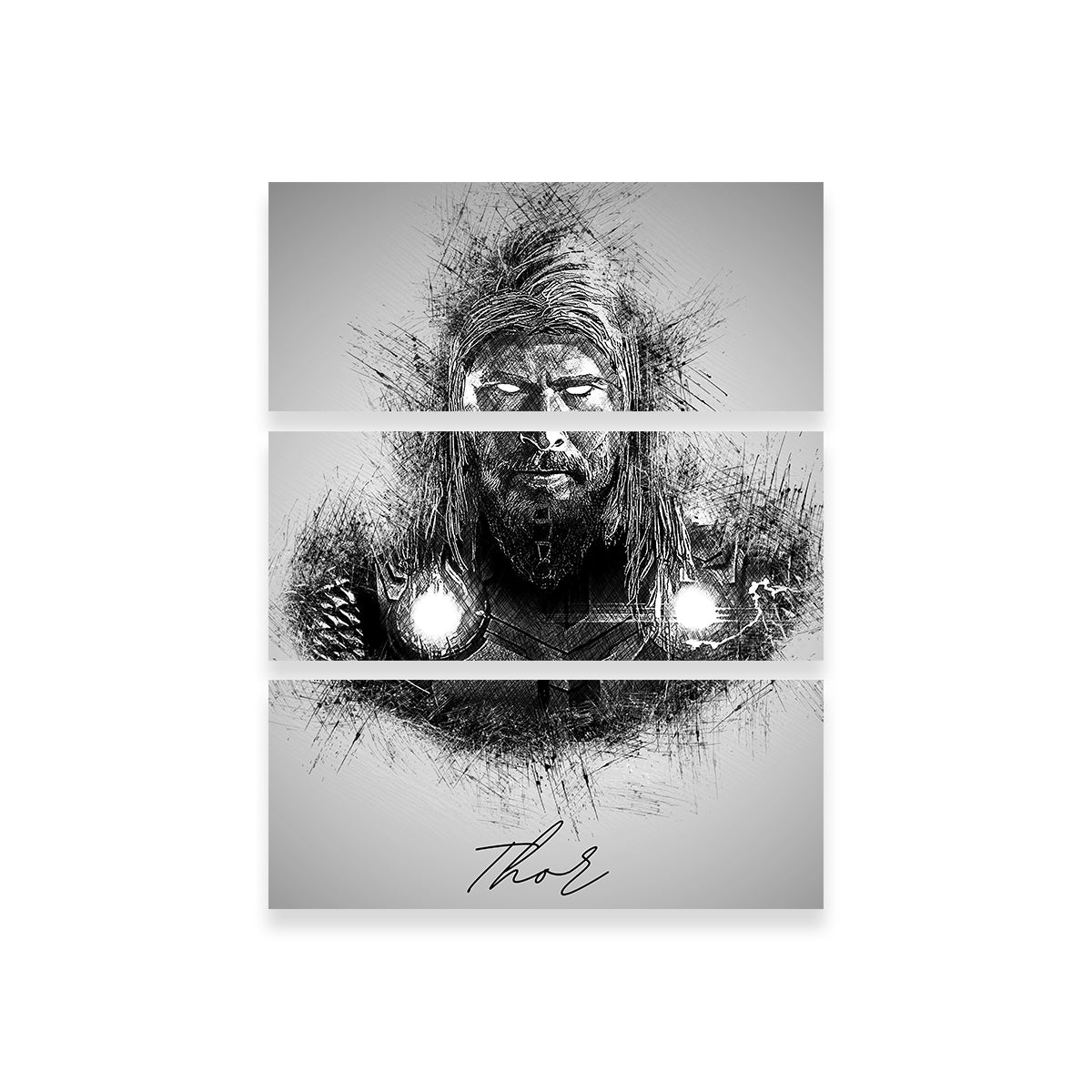 Stunning Thor Sketch Wall Art for Home Decor