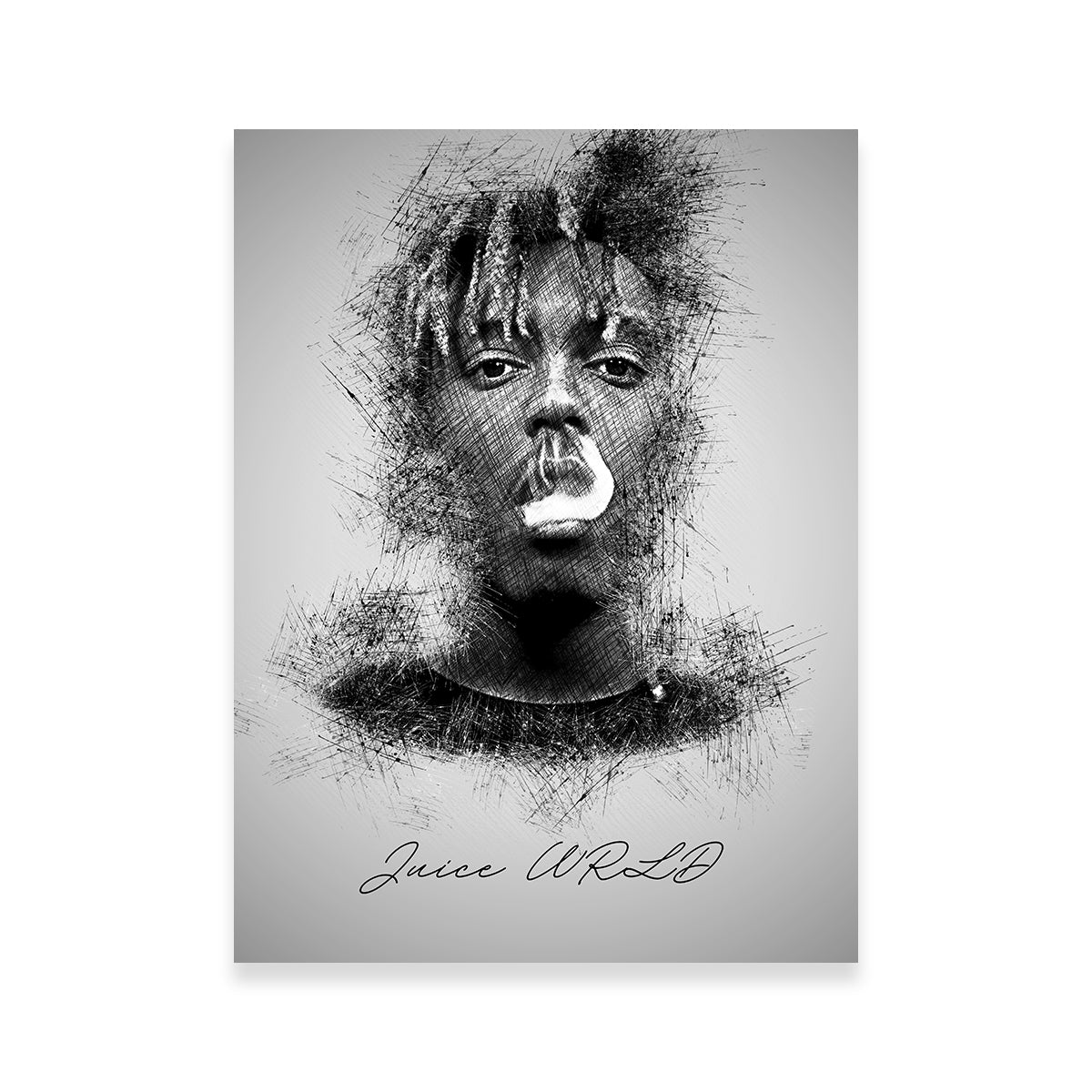 Unique Juice WRLD Sketch Wall Art for Home Decor