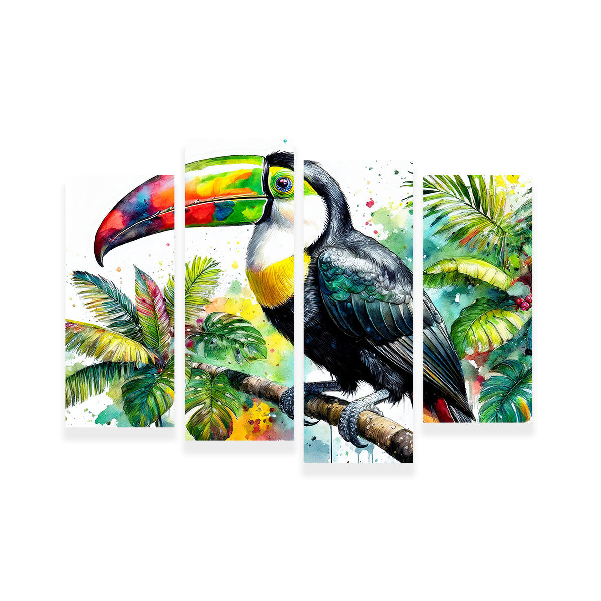 Exquisite Toucan Watercolor V1 Wall Art for Stunning Decor