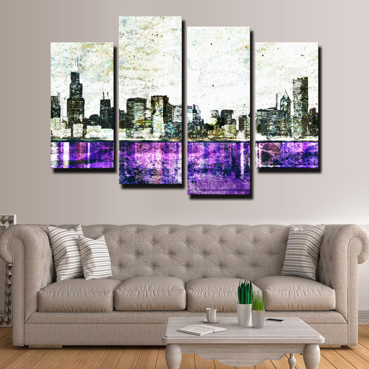 Stunning Whiteout Chicago Skyline Wall Art for Home Decor