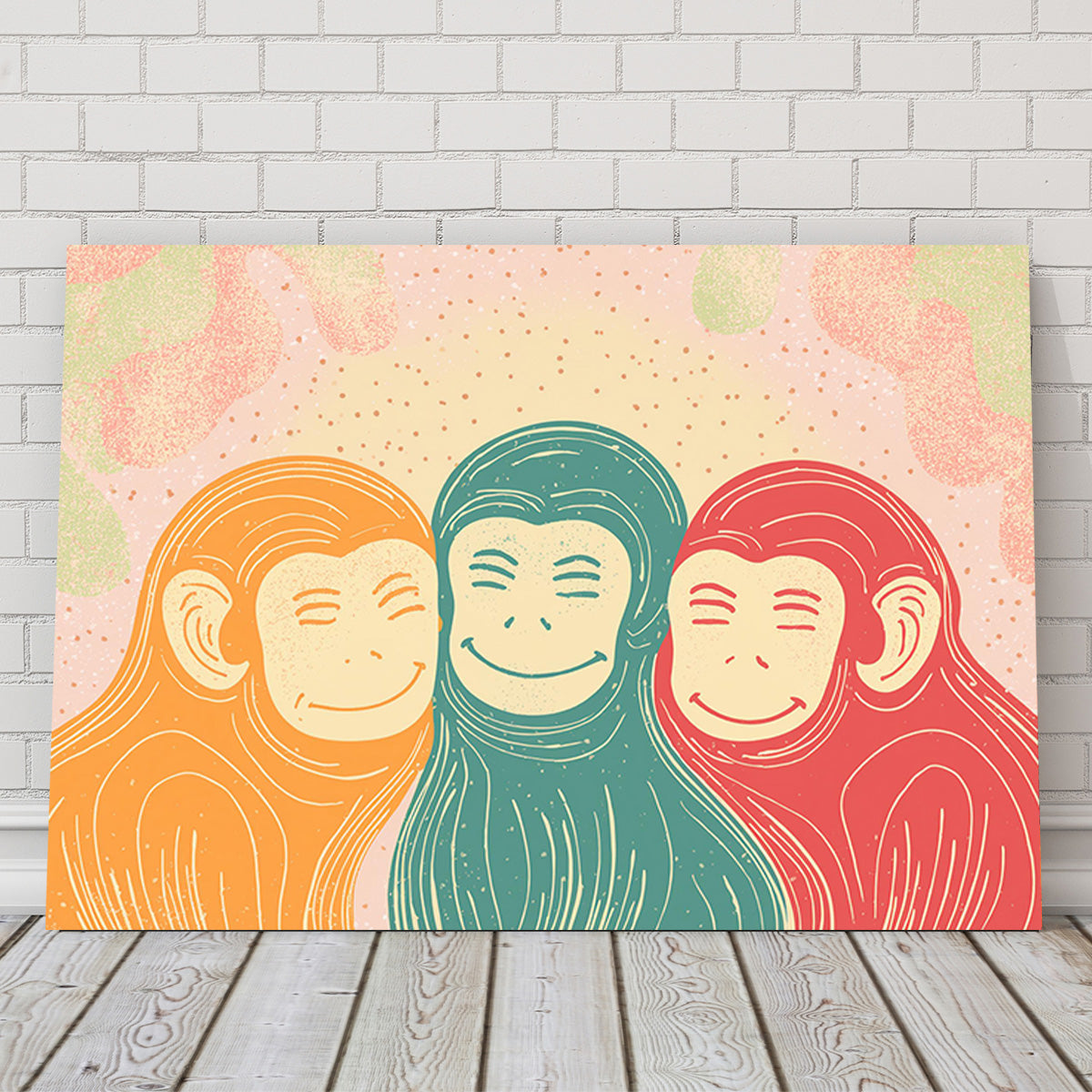 Exquisite Three Monkeys Art Print Wall Art for Stunning Home Decor