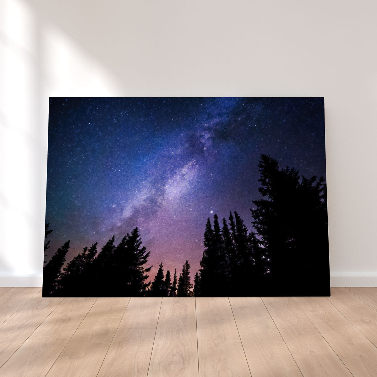 Breathtaking Conifers Reaching To Milky Way Wall Art by Denise Dundon