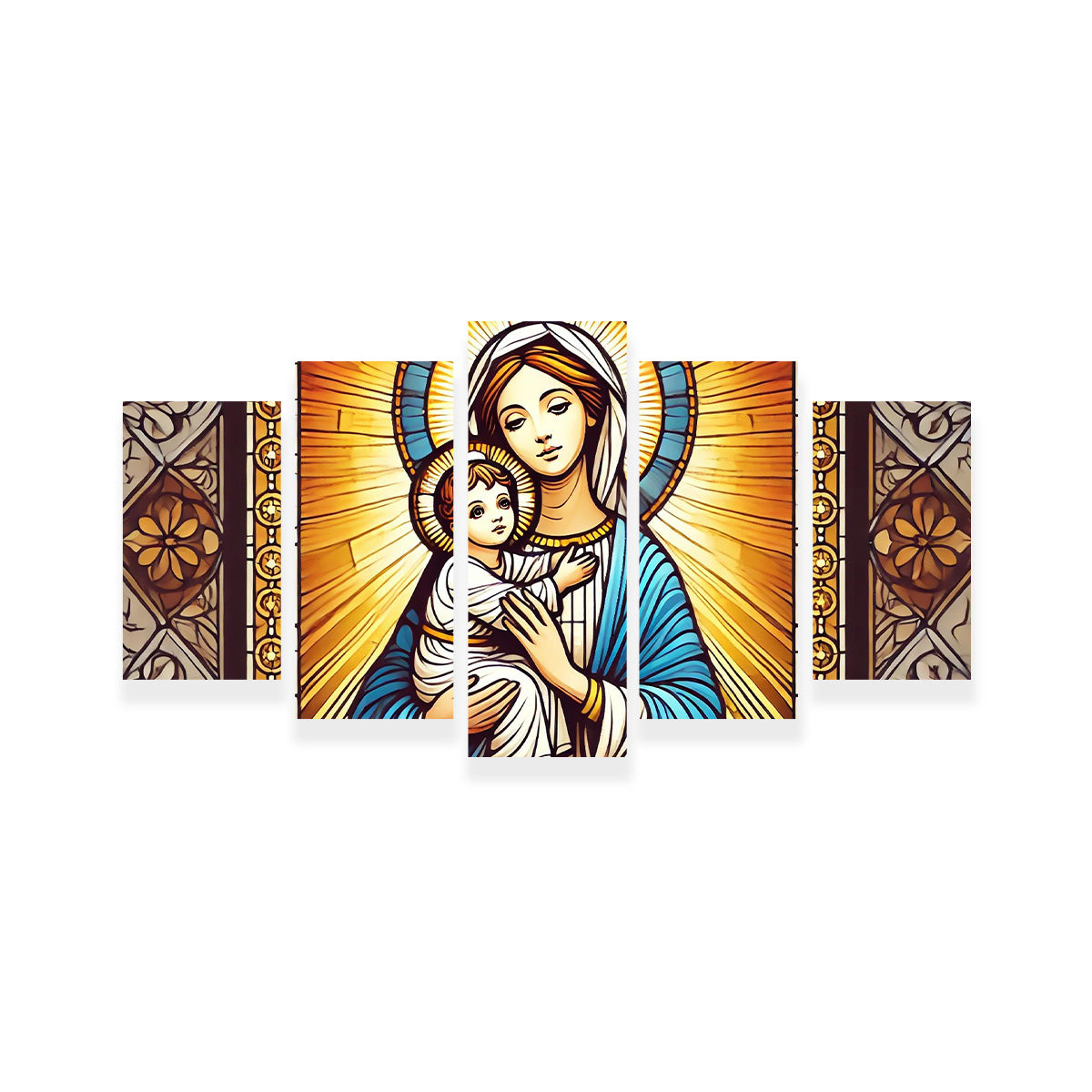 Exquisite Virgin Mary Holding Baby Jesus Wall Art for Stunning Home Decor