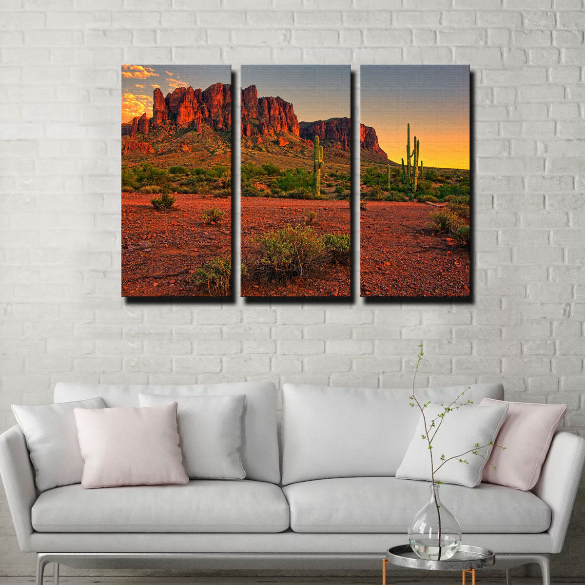 Stunning Superstition Mountains Sunset Wall Art for Home Decor