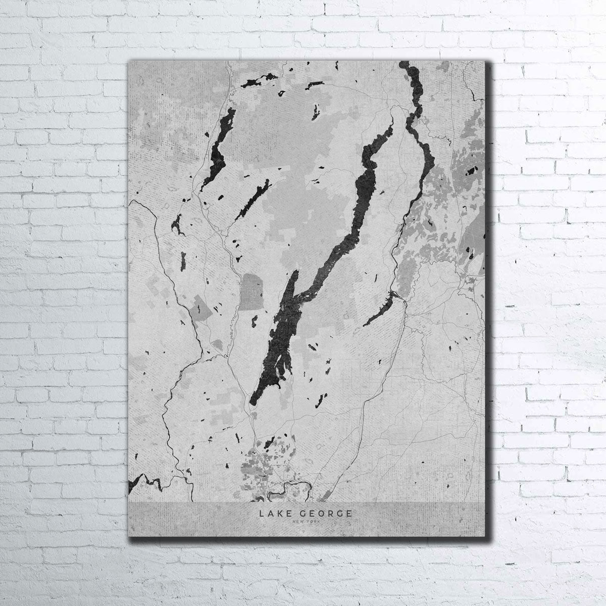 Exquisite Lake George Map 2 Wall Art by Blursbyai