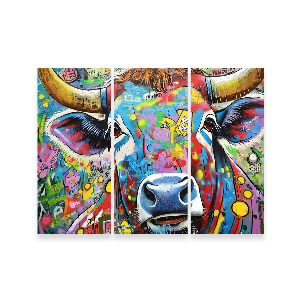 Stunning Bull Graffiti Wall Art by Stephen Chambers