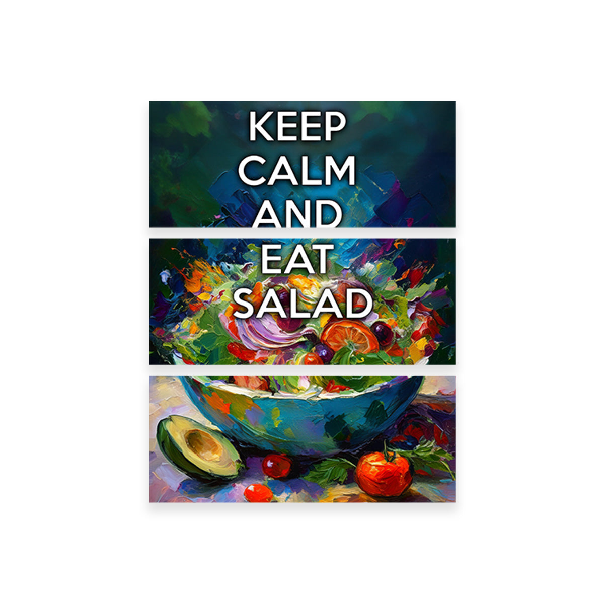 Stylish Keep Calm Eat Salad Wall Art for Home Decor