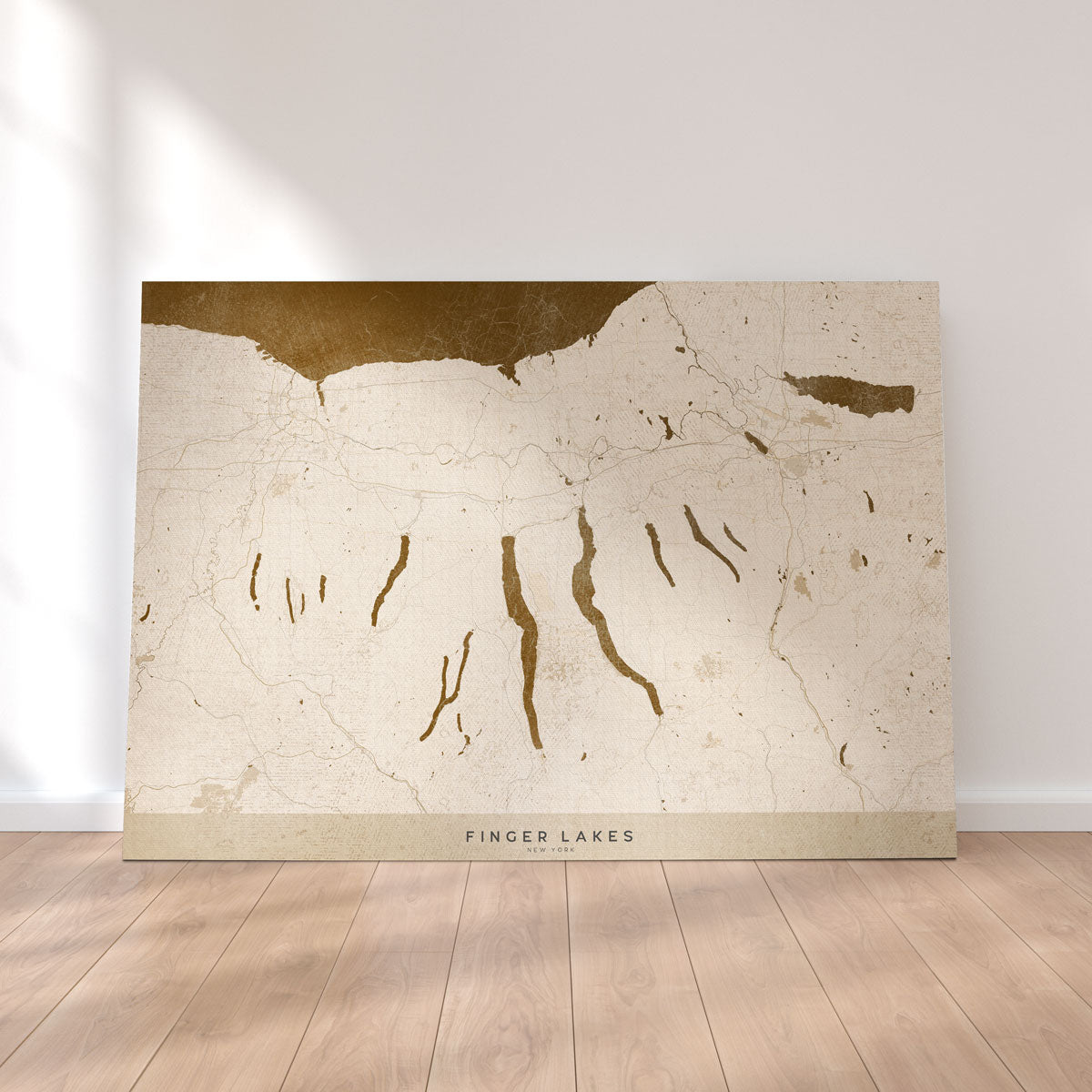 Stunning Finger Lakes Map Wall Art by Blursbyai
