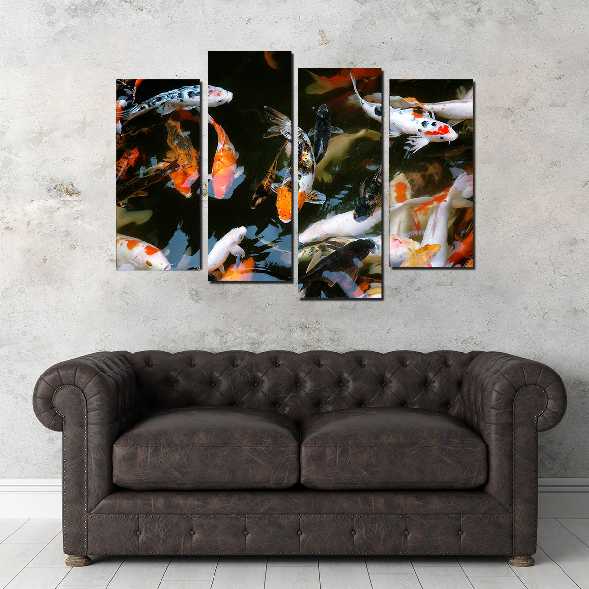 Stunning Koi Fish Swimming Wall Art for Home Decor