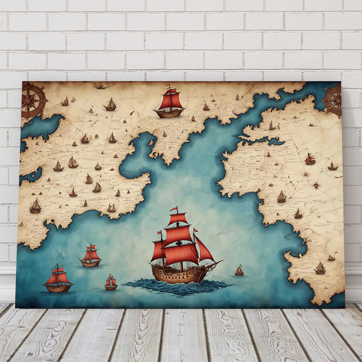 Exquisite Medieval Nautical Map Wall Art for Stunning Home Decor