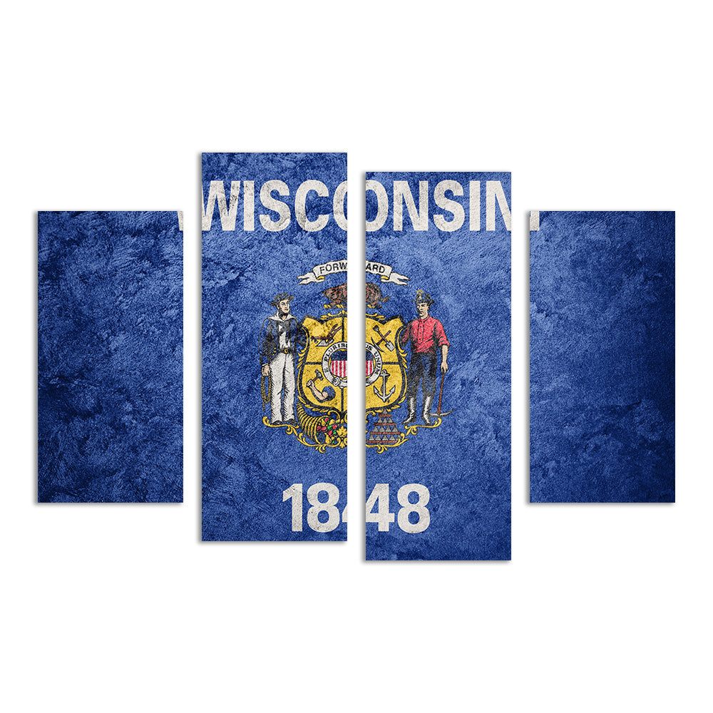 Stunning Wisconsin Flag Grunge Wall Art for Your Home Decor