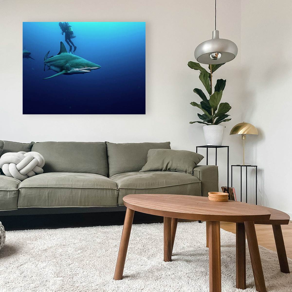 Stunning Bull Shark & Diver Wall Art for Your Home Decor
