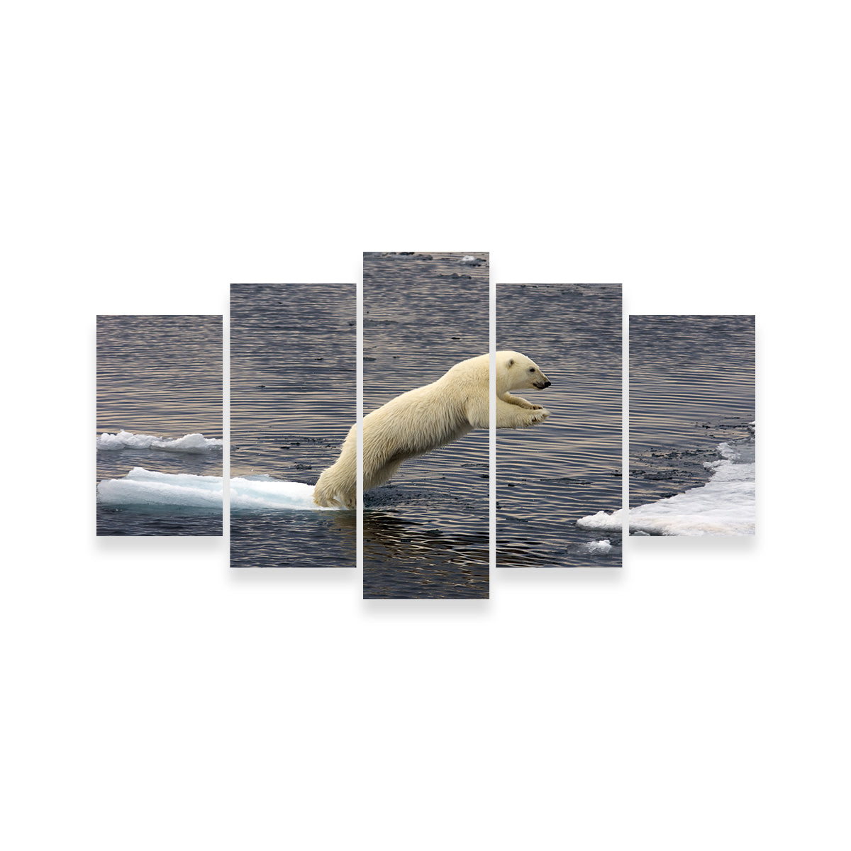 Eye - catching Jumping Polar Bear Wall Art for Stunning Home Decor