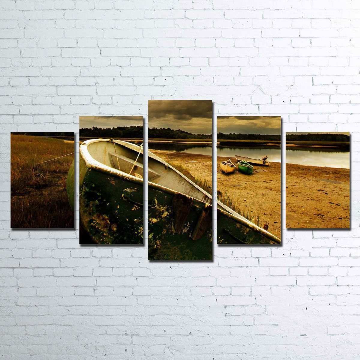 Stunning The Old Boat 5 Piece Wall Art Set for Elegant Interiors