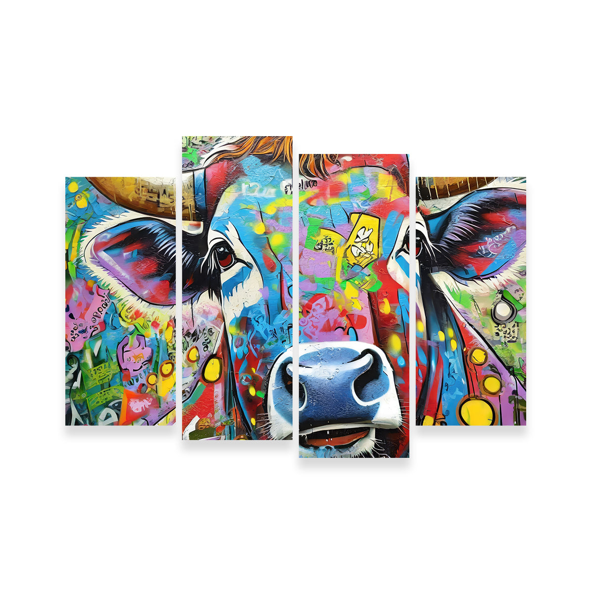 Stunning Bull Graffiti Wall Art by Stephen Chambers