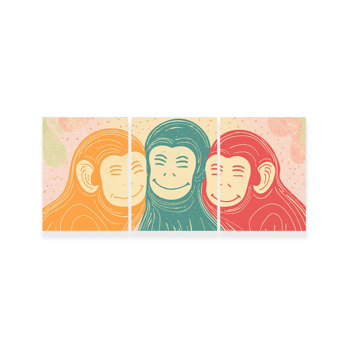Exquisite Three Monkeys Art Print Wall Art for Stunning Home Decor