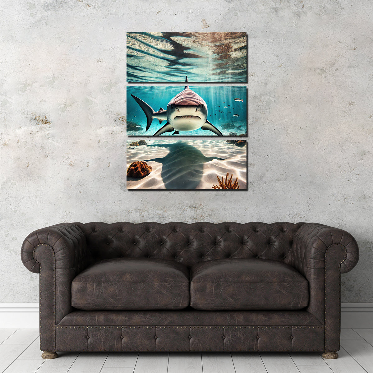 Stunning Bull Shark in Shallow Waters Wall Art for Home Decor