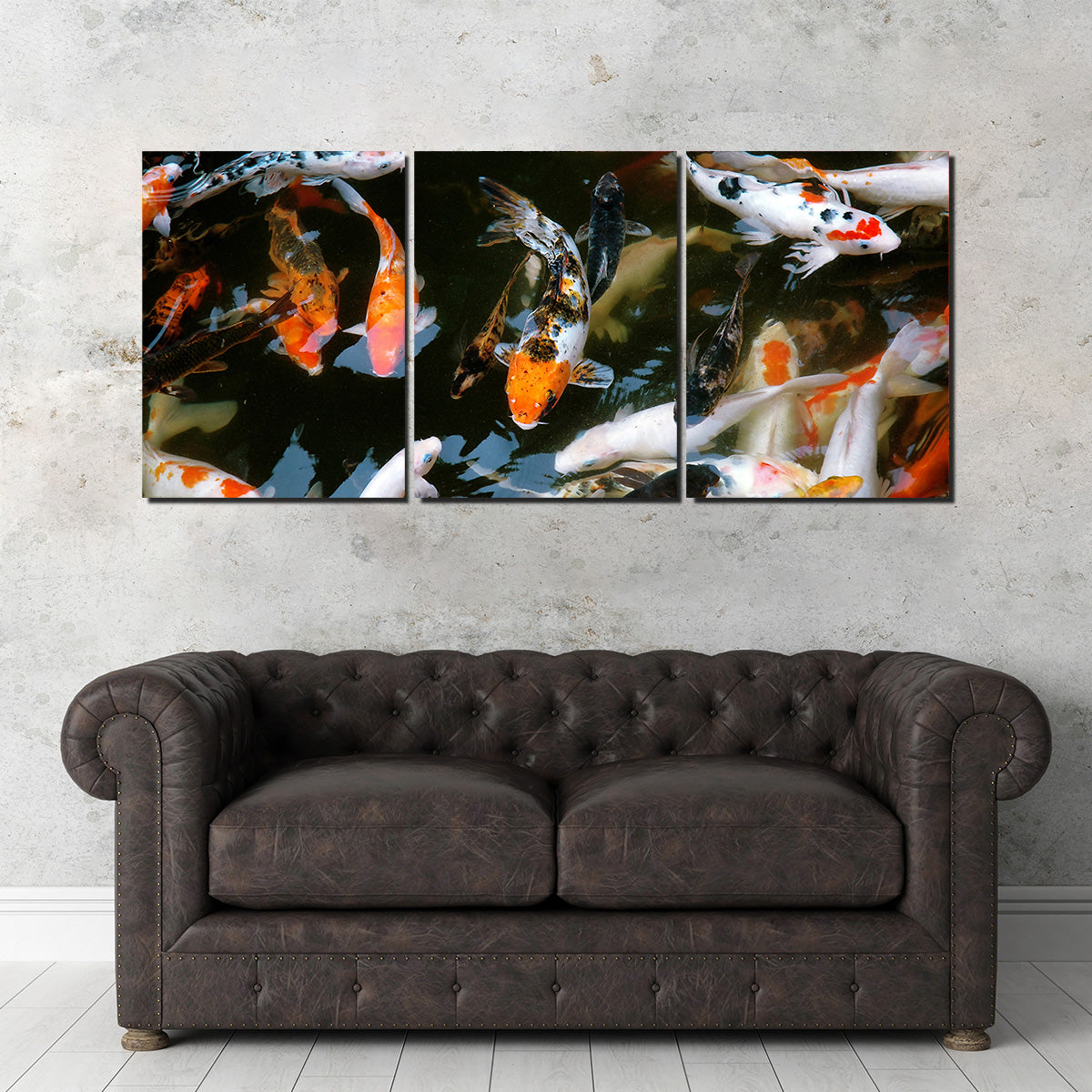 Stunning Koi Fish Swimming Wall Art for Home Decor
