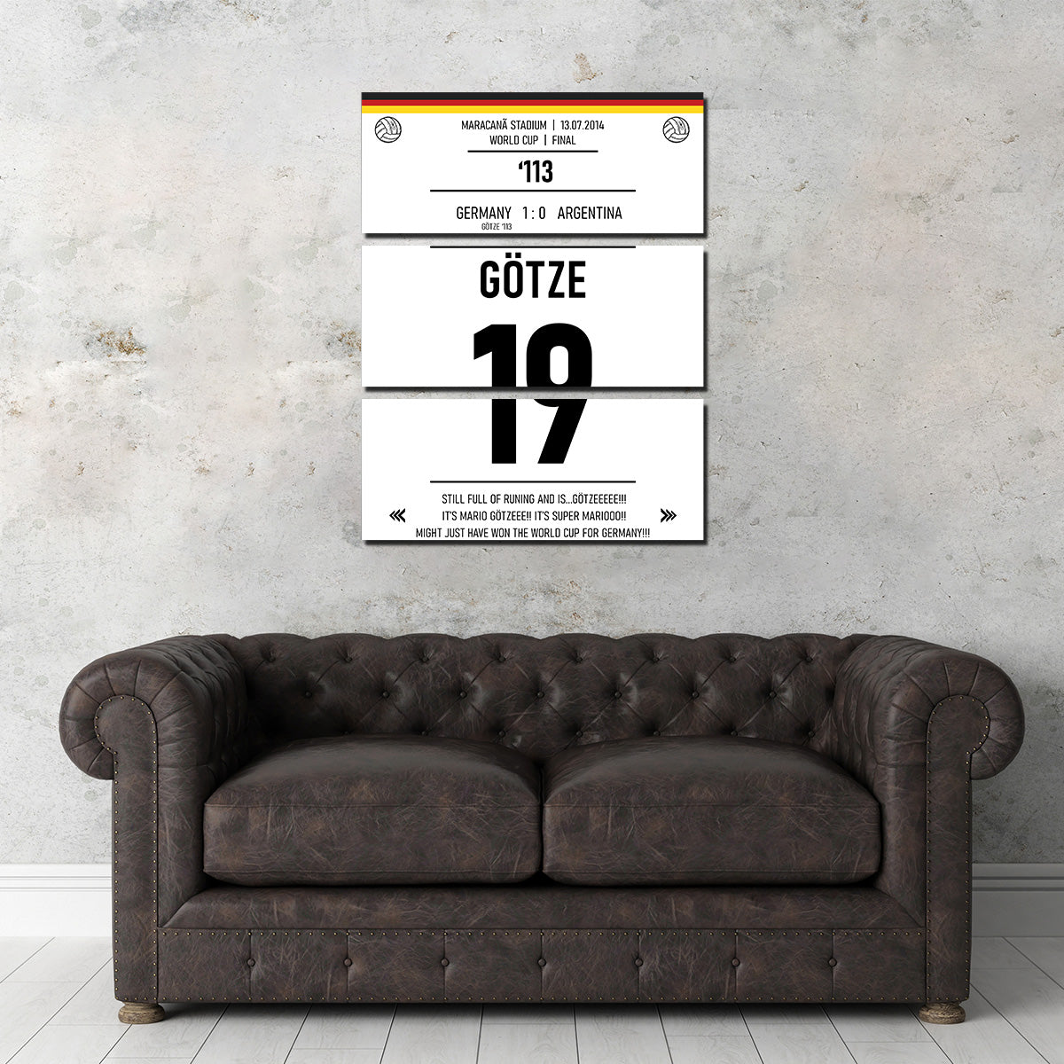 Mario Gotze - Premium Handmade Canvas Print by George Sorin