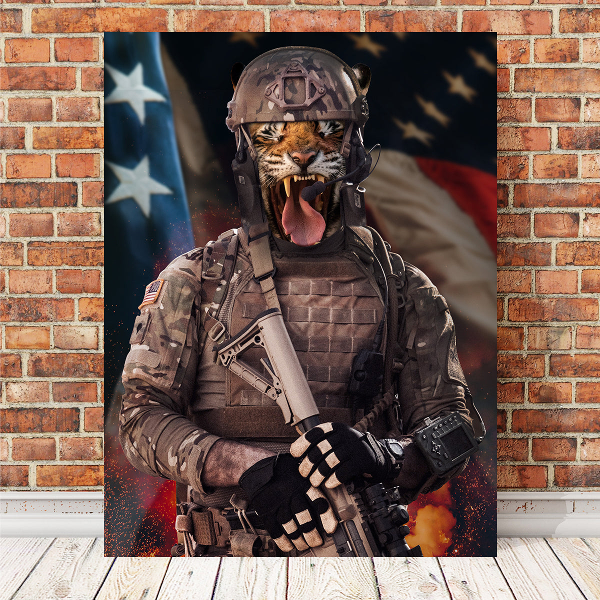 Stunning Cry Tiger Soldier Wall Art by INDOARC