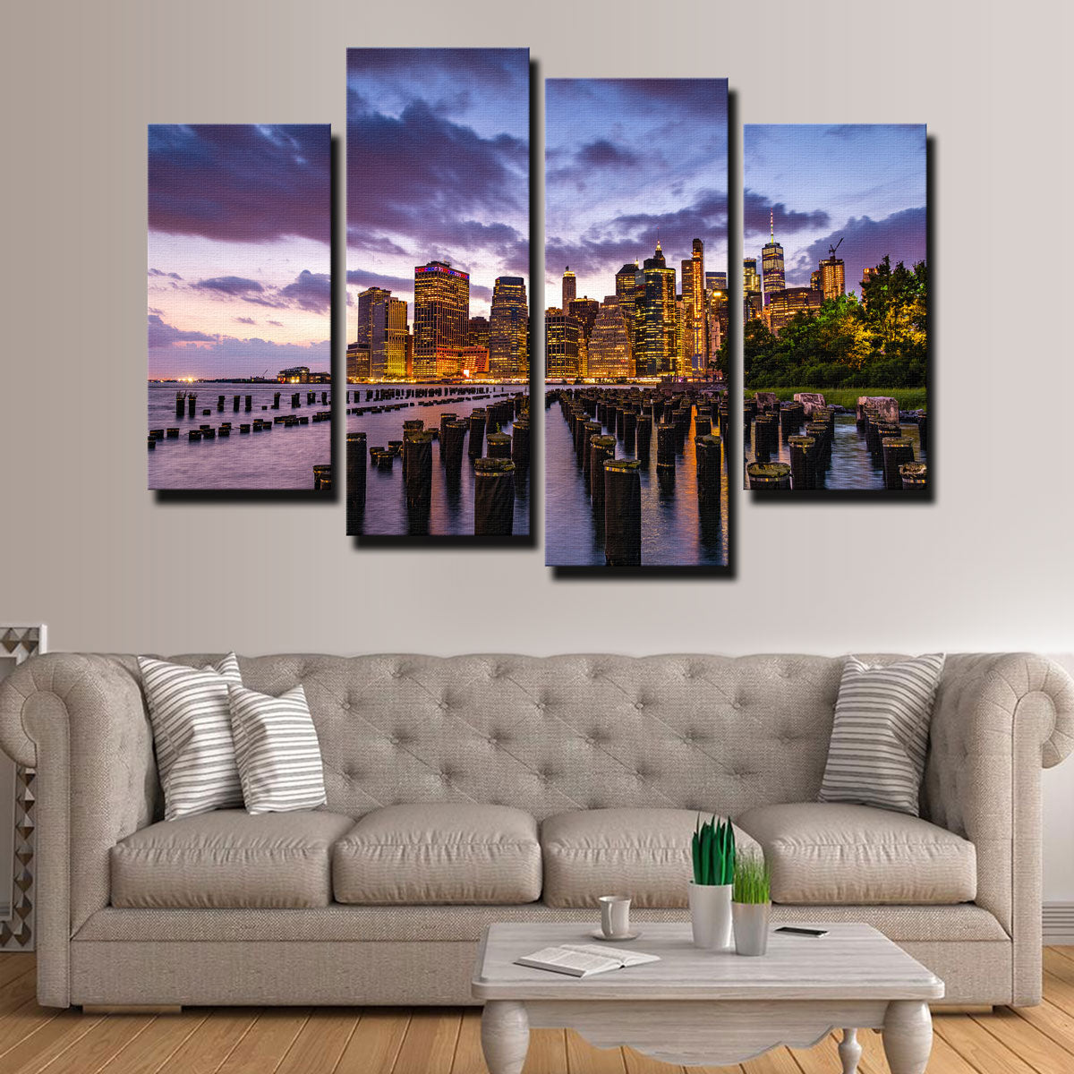 Vibrant Colorful New York Skyline Wall Art by Dennis Maida