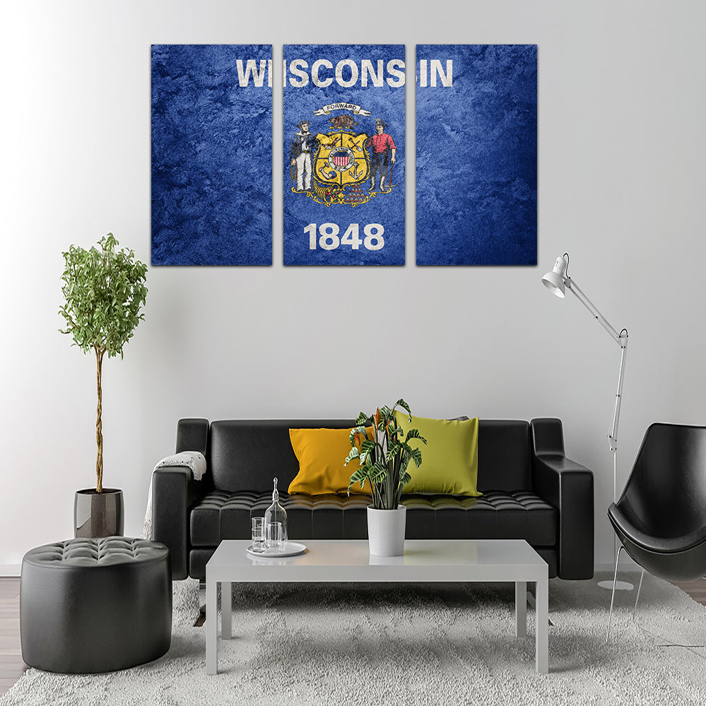 Stunning Wisconsin Flag Grunge Wall Art for Your Home Decor