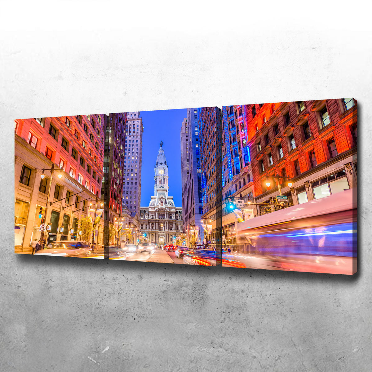 Stunning Broad Street with City Hall Wall Art for Home Decor