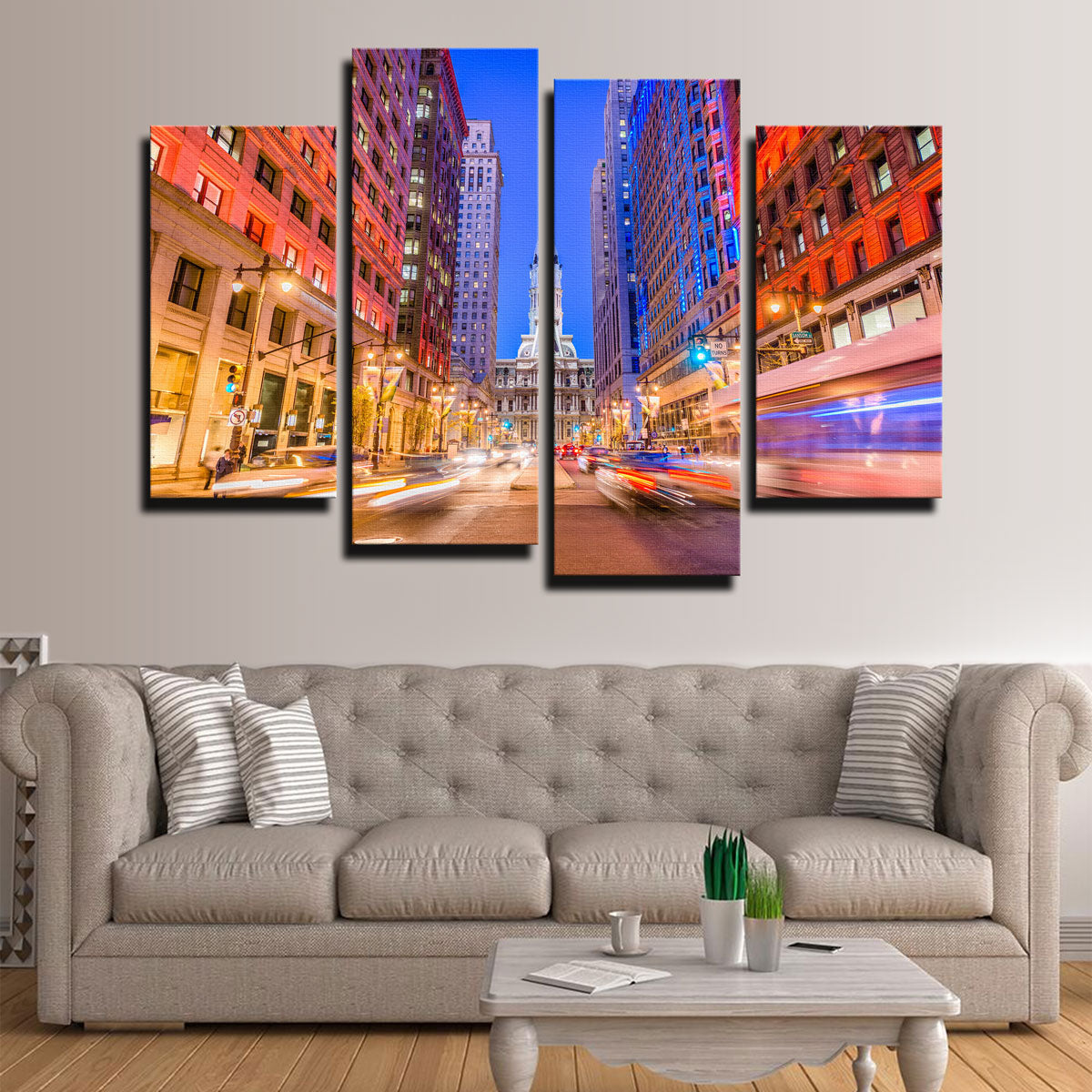 Stunning Broad Street with City Hall Wall Art for Home Decor