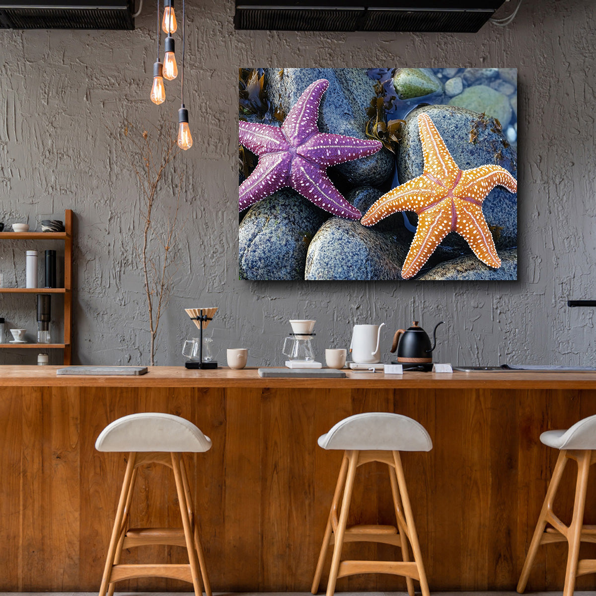 Vibrant Colorful Starfishes Wall Art for Stunning Decor