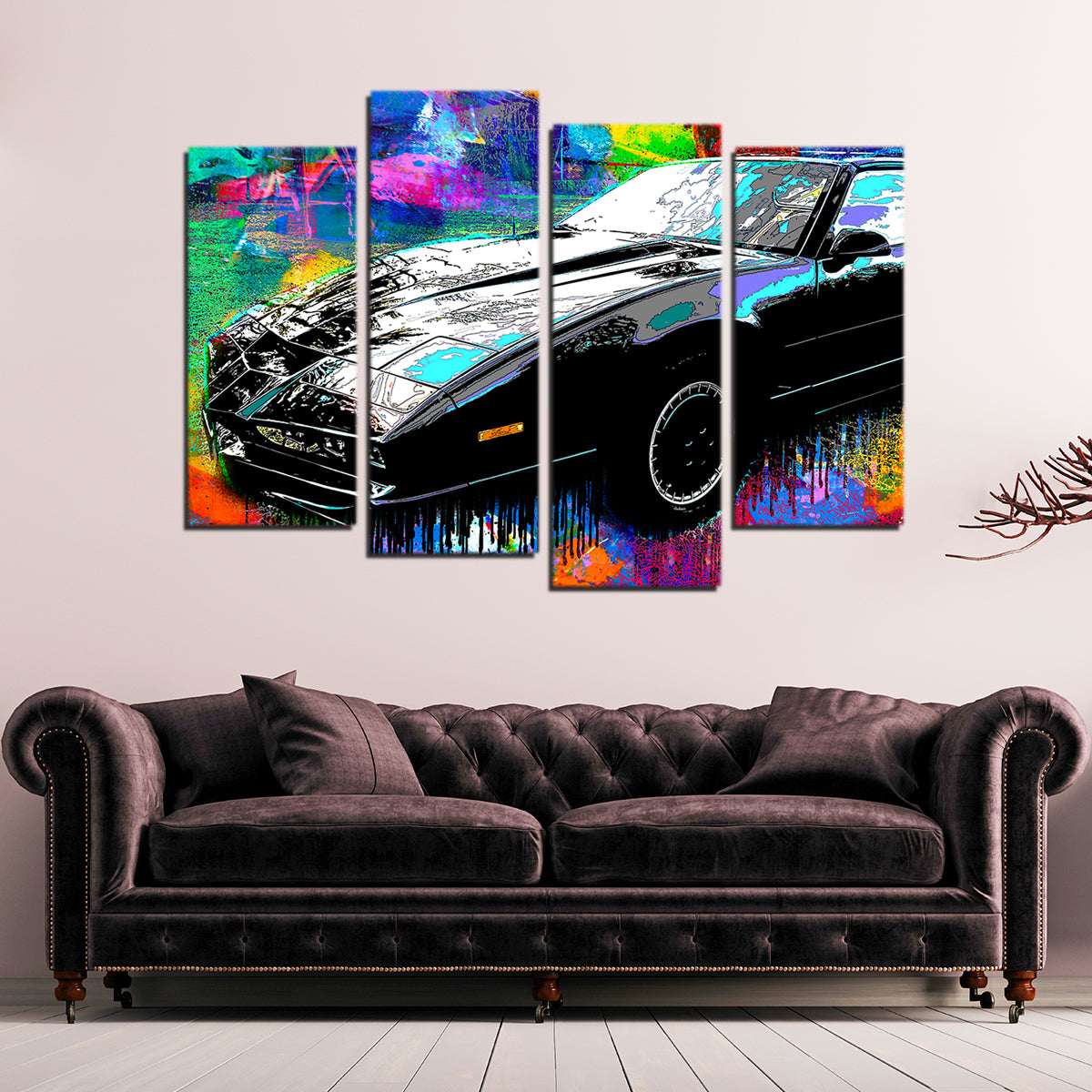 Knight Rider Wall Art - Stunning Handmade Canvas Print