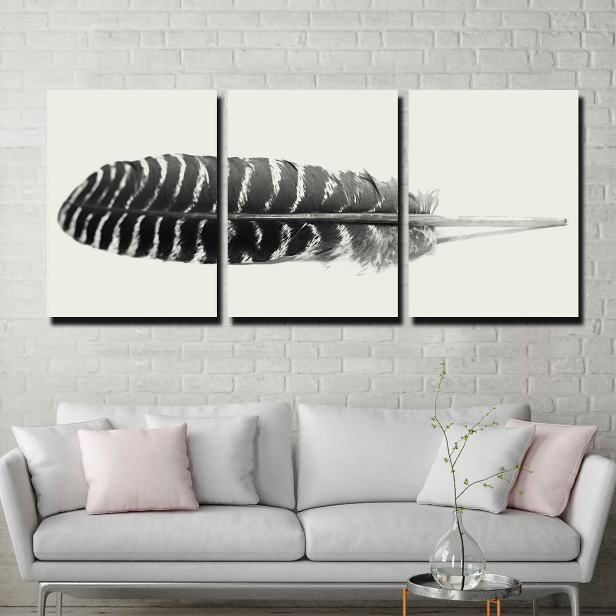 Exquisite Falcon Feather 3 Piece Wall Art for Stunning Decor