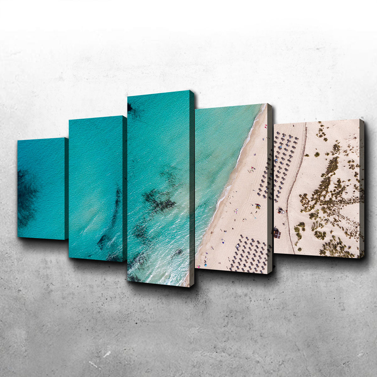 Stunning Umbrella Beach Wall Art by Karolis Janulis