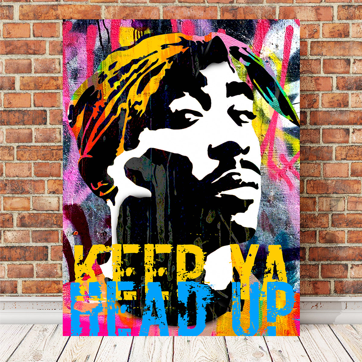 Inspiring 'Keep Ya Head Up' Wall Art by Stephen Chambers